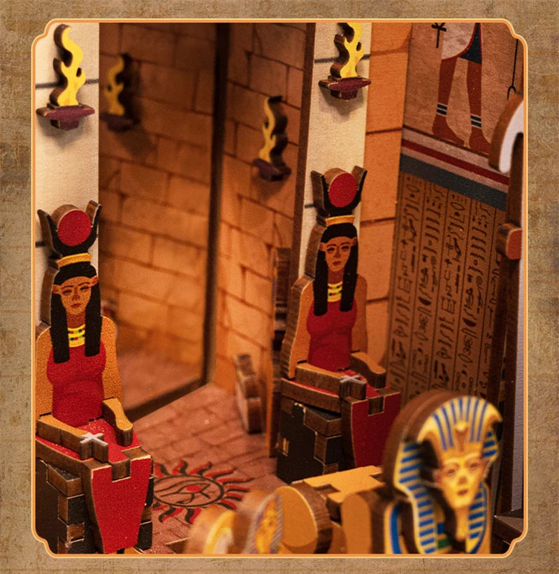 Interior view of Egyptian temple in Book Nook Kit