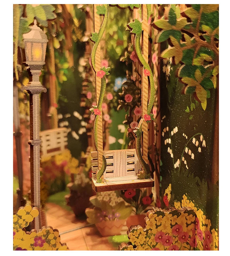 Close-up of swing in Secret Garden Book Nook Kit.