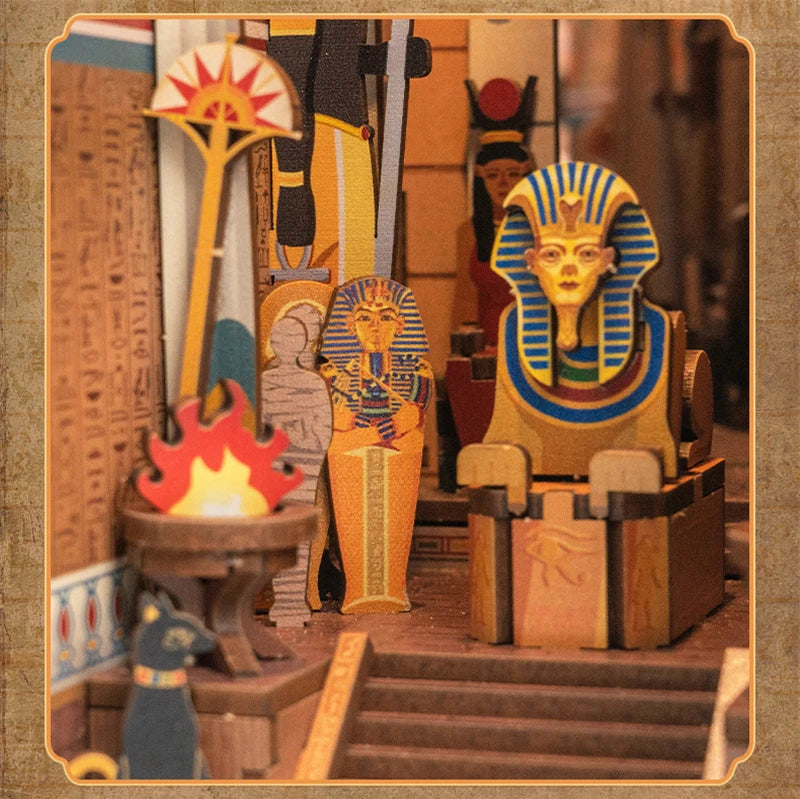 Detailed pharaoh figure in Egyptian Treasure Hunt Book Nook