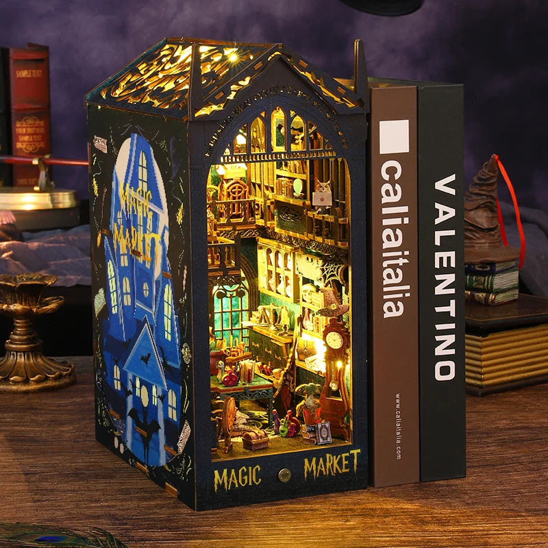 Magic Market Book Nook Kit with detailed interior