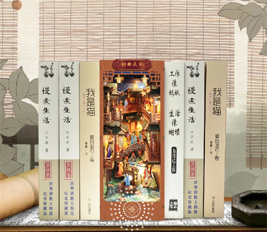 Ancient Chinese Market Book Nook Kit with books