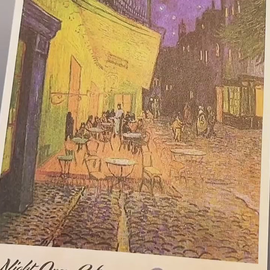 Postcard featuring Van Gogh's Night Cafe painting