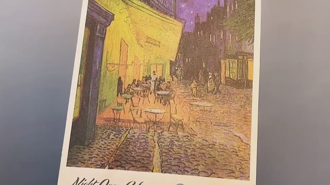 Postcard featuring Van Gogh's Night Cafe painting